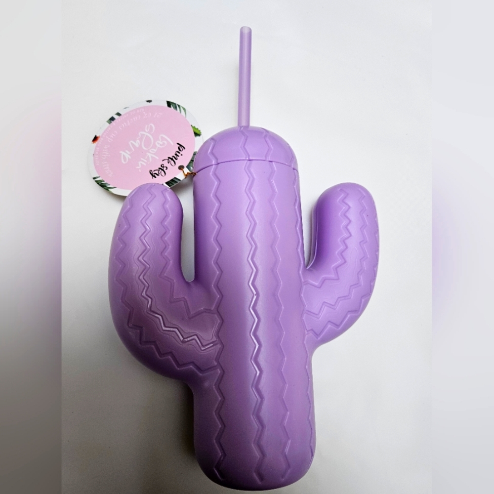 Pink Sky Straw Cactus Cup